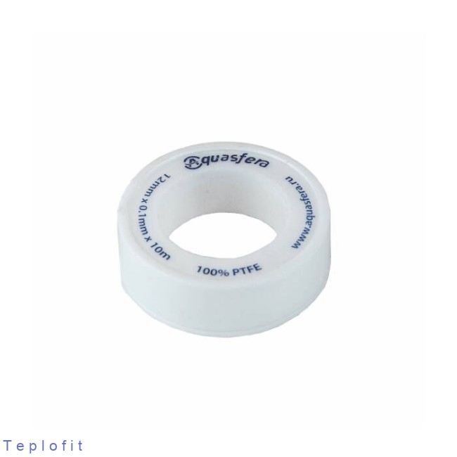 Лента ФУМ PTFE катушка 12ммх0,1ммх10м вода 6020 Aquasfera 6020-02