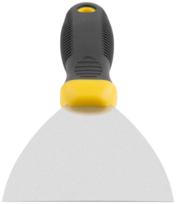 Шпатель, нерж.сталь, черно-желтая прорезин.ручка  4" (100 мм)