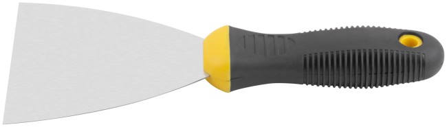 Шпатель, нерж.сталь, черно-желтая прорезин.ручка  4" (100 мм)