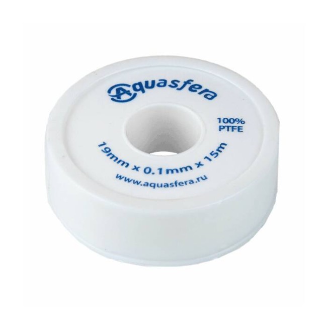 Лента ФУМ PTFE катушка 19ммх0,1ммх15м вода 6020 Aquasfera 6020-03