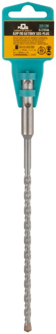 Бур по бетону SDS PLUS с двойной резьбой 6х210 мм Бур по бетону SDS PLUS с двойной резьбой 6х210 мм