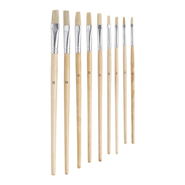 Набор кистей для тонких и деликатных работ, плоские, 9 шт. MTX Набор кистей для тонких и деликатных работ, плоские, 9 шт. MTX