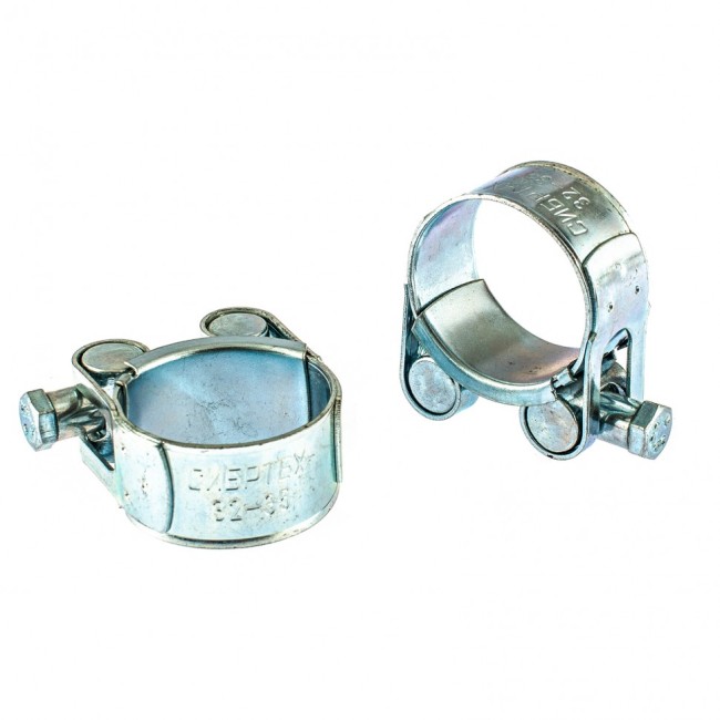 Хомуты металлические, силовые 32-35 мм, ширина 20 мм, шарнирный, W1, 2 шт Сибртех Хомуты металлические, силовые 32-35 мм, ширина 20 мм, шарнирный, W1, 2 шт Сибртех