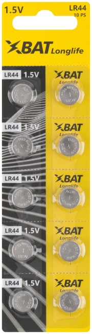 Батарейка щелочная, 1,5 В, тип "Таблетка" LR44  , 10 шт.