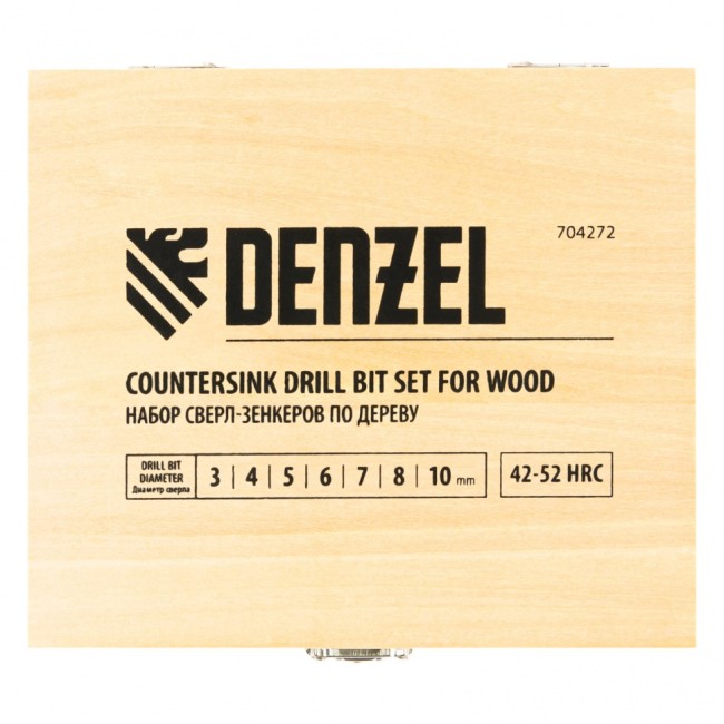 Набор сверл зенкеров по дереву, 3-10 мм, 7 шт // Denzel