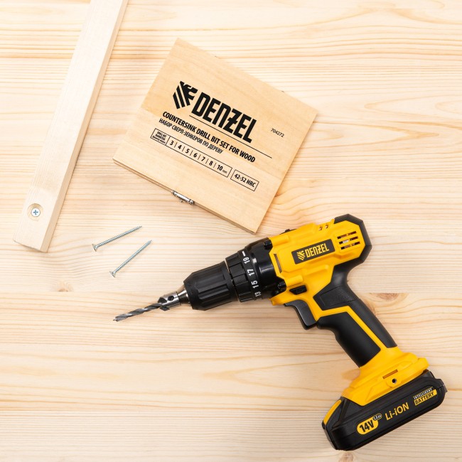 Набор сверл зенкеров по дереву, 3-10 мм, 7 шт // Denzel