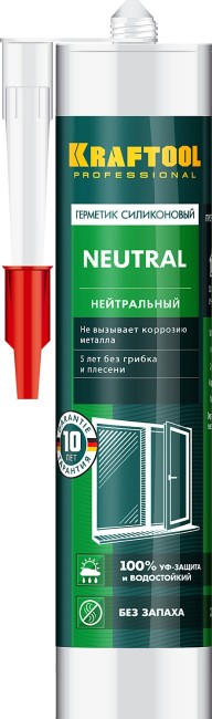 KRAFTOOL Neutral, 300 мл, прозрачный, нейтральный силиконовый герметик (41257-2)