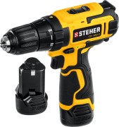 STEHER 12 В, 30 Н·м, 2 АКБ (2 А·ч), дрель-шуруповерт, кейс (CD-120-2) STEHER 12 В, 30 Н·м, 2 АКБ (2 А·ч), дрель-шуруповерт, кейс (CD-120-2)