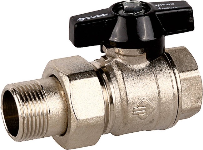 ЗУБР d 3/4″, ручка ″бабочка″, ″мама-папа″, полнопроходной шаровой кран с накидной гайкой (4-51327-C-3/4) ЗУБР d 3/4″, ручка ″бабочка″, ″мама-папа″, полнопроходной шаровой кран с накидной гайкой (4-51327-C-3/4)