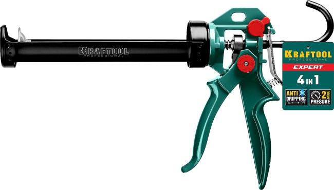 KRAFTOOL EXPERT 4-in-1, 310 мл, скелетный, поворотный, усиленный пистолет для герметика (06675)