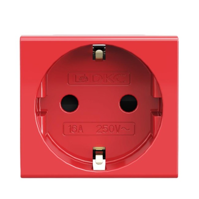 Розетка со шторками з/к 2мод.  16А IP20 красная Viva  | 45015 | DKC