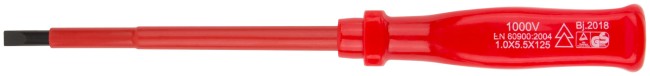 Отвертка изолированная 1000 В, CrV сталь, пластиковая ручка  5х125 мм SL