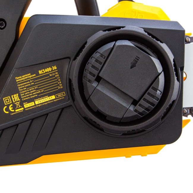 Цепная пила аккумуляторная бесщеточная RCS400-36, Li-ion, 36 В, 4 Ач, шина 400 мм Denzel