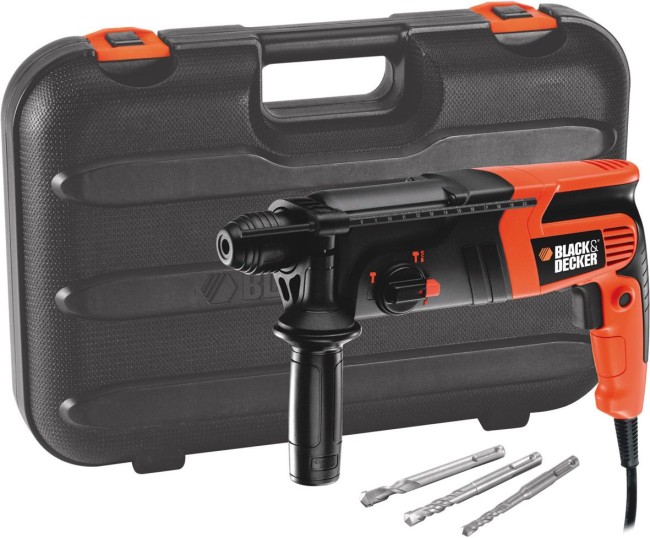 B&D Перфоратор монтаж. 600 Вт; 1,6 Дж; 0-960 об/мин; 3 реж.; Д/М/Б 30/13/20мм; 2,8 кг; кейс (KD860KA) B&D Перфоратор монтаж. 600 Вт; 1,6 Дж; 0-960 об/мин; 3 реж.; Д/М/Б 30/13/20мм; 2,8 кг; кейс (KD860KA)