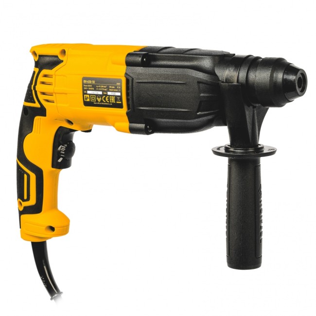 Перфоратор электрический RH-650-18, SDS-plus, 650 Вт, 2.0 Дж, 3 плюс 1 режим Denzel Перфоратор электрический RH-650-18, SDS-plus, 650 Вт, 2.0 Дж, 3 плюс 1 режим Denzel