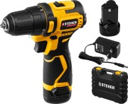 STEHER 12 В, 35 Н·м, 2 АКБ (2 А·ч), бесщеточная дрель-шуруповерт, кейс (CDB-120-2) STEHER 12 В, 35 Н·м, 2 АКБ (2 А·ч), бесщеточная дрель-шуруповерт, кейс (CDB-120-2)