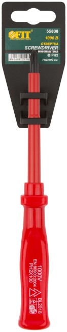 Отвертка изолированная 1000 В, CrV сталь, пластиковая ручка  РН2 х 100 мм