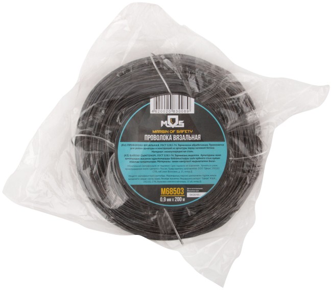 Проволока вязальная черная 0,9 мм x 200 м Проволока вязальная черная 0,9 мм x 200 м