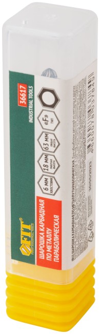 Шарошка карбидная, штифт 6 мм, тип "F", параболическая  8х18х63 мм