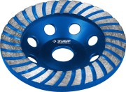 ЗУБР Турбо-Плюс d 115 мм, Сегментированная алмазная шлифовальная чашка, Профессионал (33371-115)
