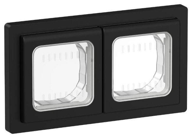 FLITE Рамка 2-местная IP55 Рпро-2-55-ФлЧ черный | FI-M20-32-55-K02 | IEK