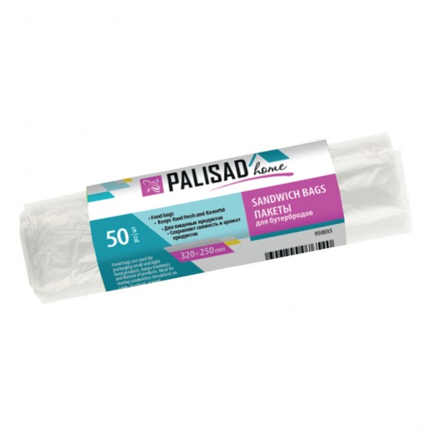 Пакеты для бутербродов, 320 x 250 мм, 50 шт, рулон, Home Palisad Пакеты для бутербродов, 320 x 250 мм, 50 шт, рулон, Home Palisad
