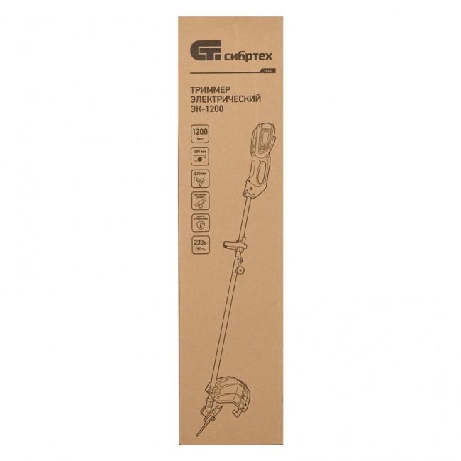 Триммер электрический ЭК-1200, 1200 Вт, 380 мм, разборная штанга, катушка, диск Сибртех Триммер электрический ЭК-1200, 1200 Вт, 380 мм, разборная штанга, катушка, диск Сибртех