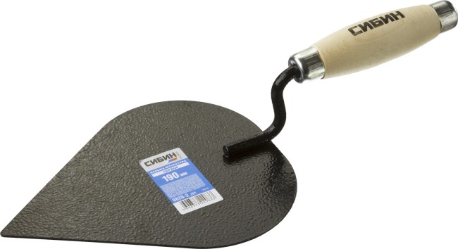 СИБИН 190 х 135 мм, деревянная ручка, кельма штукатура (0820-3)