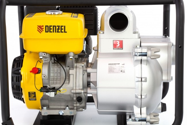 Мотопомпа бензиновая для грязной воды PX-80D, 15 л.с, 3", 1500 л/мин, глубина 8 м , напор 30 м Denzel