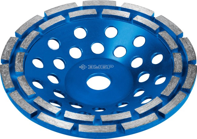 ЗУБР d 180 мм, двухрядная алмазная шлифовальная чашка, Профессионал (33372-180) ЗУБР d 180 мм, двухрядная алмазная шлифовальная чашка, Профессионал (33372-180)