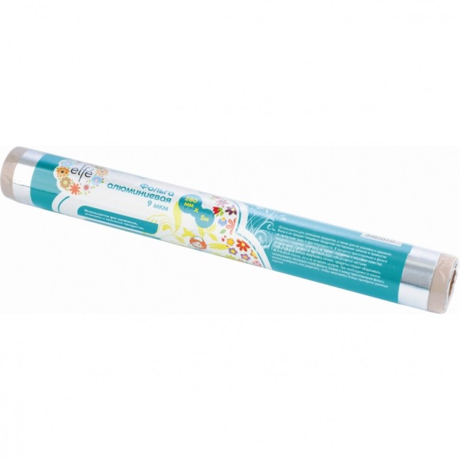 Фольга алюминиевая 9 мкм, 280 мм х 5 м, Россия Elfe Фольга алюминиевая 9 мкм, 280 мм х 5 м, Россия Elfe