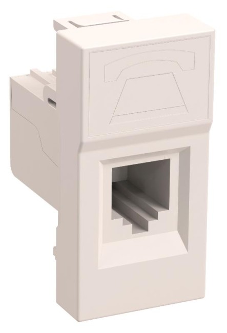 Розетка телефонная RJ-11 кат.3, 1 модуль. РКФ-10-00-П | CKK-40D-RT1-K01 | IEK