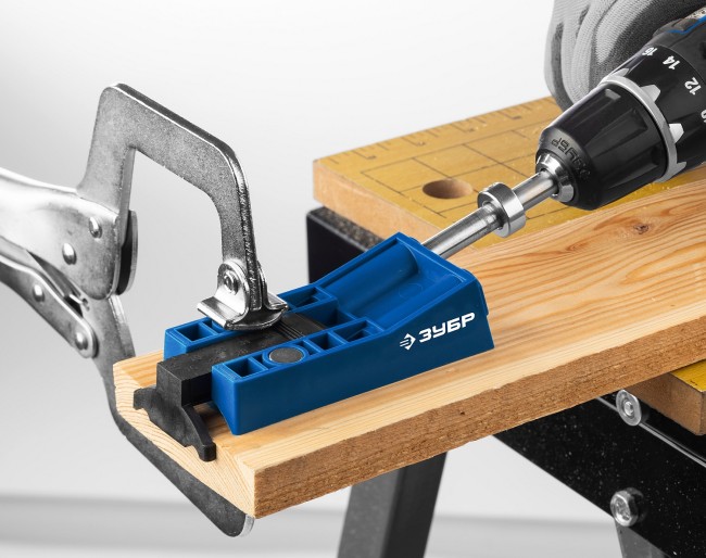 ЗУБР два отверстия, двойной кондуктор для глухих отверстий, Профессионал (30091)