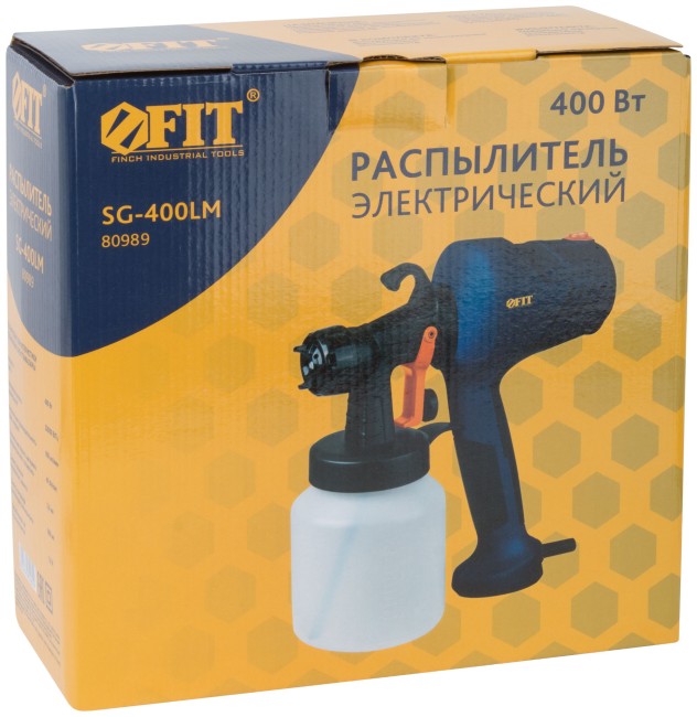 Распылитель электрический 400 Вт; 2,0 мм; 800 мл; 40 DIN/сек; 650 мл/мин; HVLP; коробка Распылитель электрический 400 Вт; 2,0 мм; 800 мл; 40 DIN/сек; 650 мл/мин; HVLP; коробка