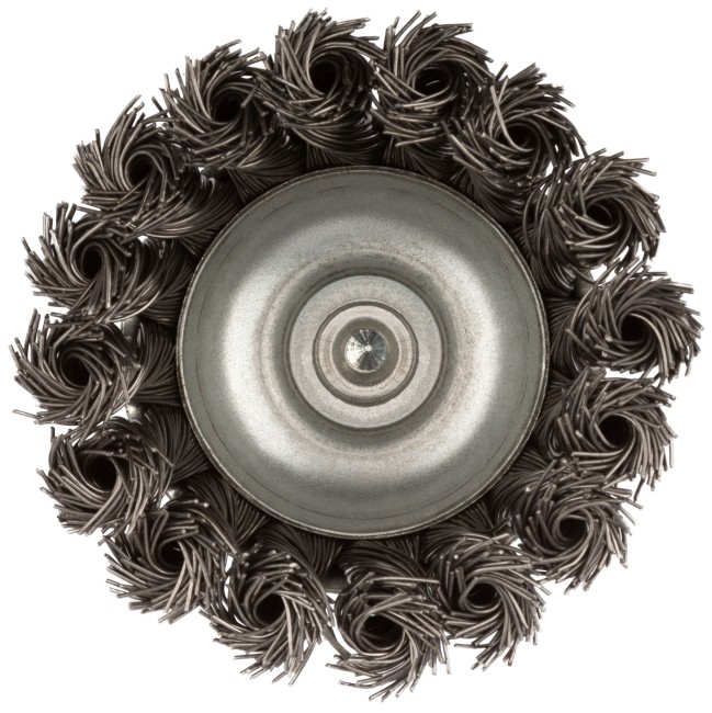 Корщетка чашечная, со шпилькой, стальная витая проволока 75 мм