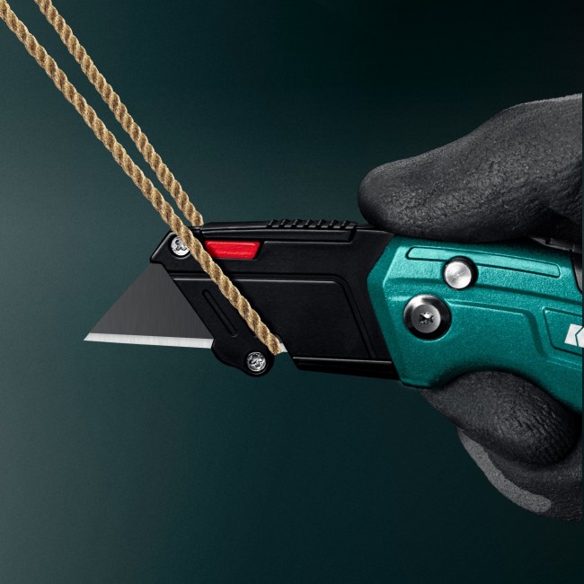 KRAFTOOL KOMPAKT-А24, универсальный складной нож с трапециевидным лезвием (09242)