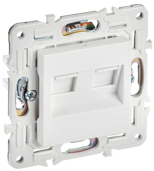 SKANDY Розетка компьютерная двойная RJ45 кат.5E SK-K03W арктический белый | SK-K20-1-K01 | IEK