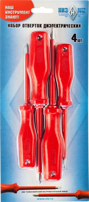 НИЗ 4 шт, набор диэлектрических отверток (57139315) НИЗ 4 шт, набор диэлектрических отверток (57139315)