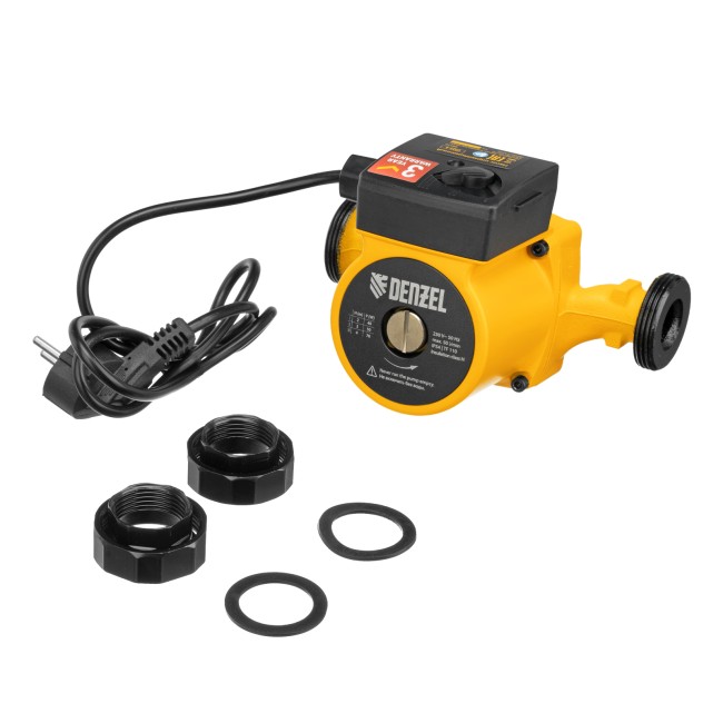 Циркуляционный насос CP25-4, напор 4 м, 50 л/мин, 1 м кабель, монт. длина 180 мм Denzel Циркуляционный насос CP25-4, напор 4 м, 50 л/мин, 1 м кабель, монт. длина 180 мм Denzel