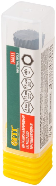 Шарошка карбидная, штифт 6 мм, тип "N", трапециевидная 12х13х58 мм