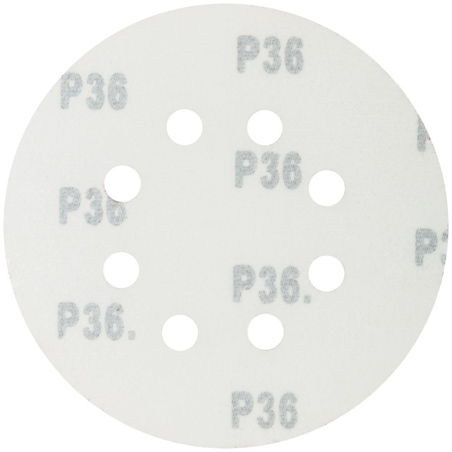 Круги абразивные шлифовальные перфорированные на ворсовой основе под "липучку" (Р36, 125 мм, 5шт.),  CUTOP Profi