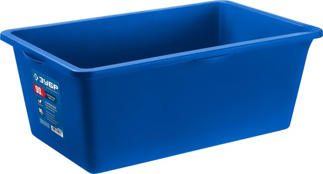 ЗУБР 90 л, первичный высокопрочный пластик, усиленный прямоугольный строительный таз (06096-90) ЗУБР 90 л, первичный высокопрочный пластик, усиленный прямоугольный строительный таз (06096-90)