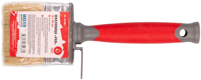 Макловица PRO, 70% ПБT/30% светлая натуральная щетина, нерж.обжим, 2-к ручка, 30 х 70 мм Макловица PRO, 70% ПБT/30% светлая натуральная щетина, нерж.обжим, 2-к ручка, 30 х 70 мм