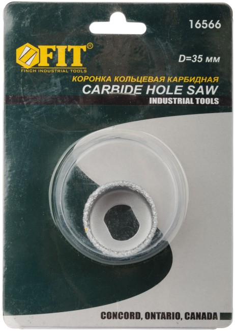 Коронка кольцевая по кафелю карбидная, глубина пропила 25 мм, 35 мм