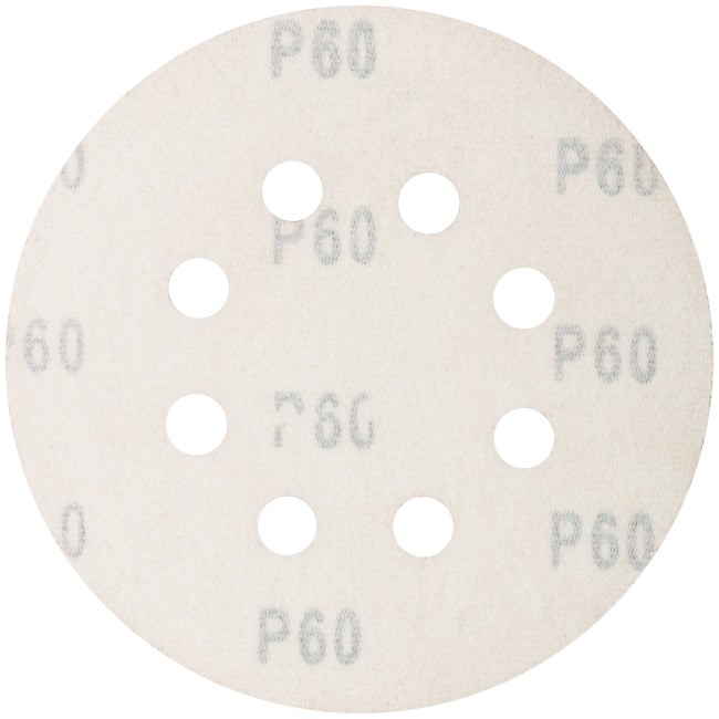 Круги абразивные шлифовальные перфорированные на ворсовой основе под "липучку" (Р60, 125 мм, 5шт.),  CUTOP Profi