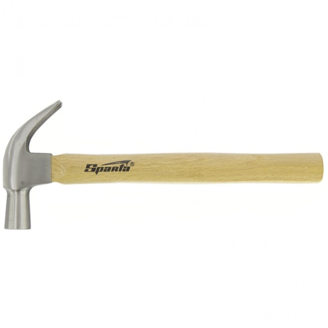 Молоток-гвоздодер, 450 г, боек 27 мм, деревянная рукоятка Sparta Молоток-гвоздодер, 450 г, боек 27 мм, деревянная рукоятка Sparta