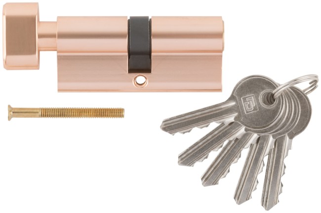 Цилиндровый механизм "PALLADIUM" 70 мм, ключ-завертка, золото Цилиндровый механизм "PALLADIUM" 70 мм, ключ-завертка, золото