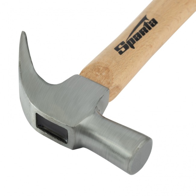 Молоток-гвоздодер, 560 г, боек 29 мм, деревянная рукоятка Sparta Молоток-гвоздодер, 560 г, боек 29 мм, деревянная рукоятка Sparta
