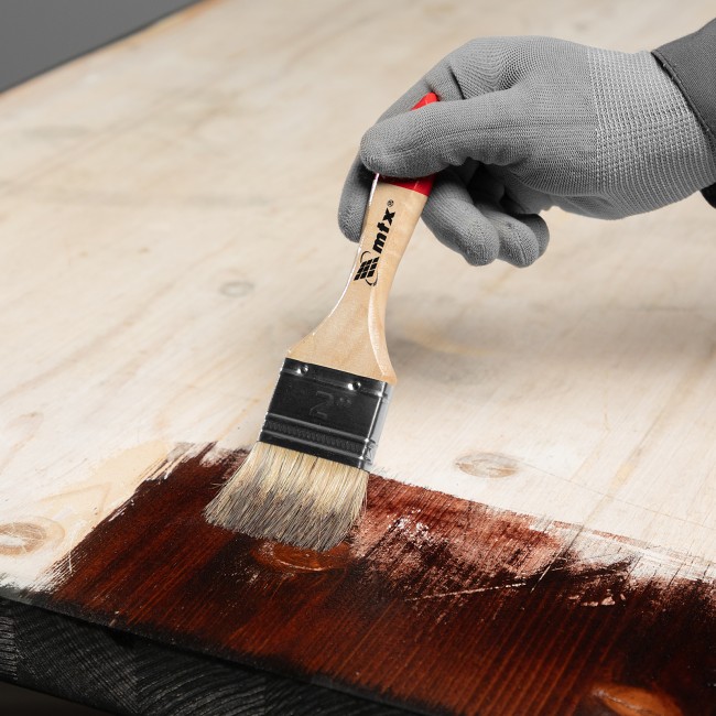 Кисть плоская "Стандарт" 2" (50 мм), натуральная щетина, деревянная ручка MTX Кисть плоская "Стандарт" 2" (50 мм), натуральная щетина, деревянная ручка MTX