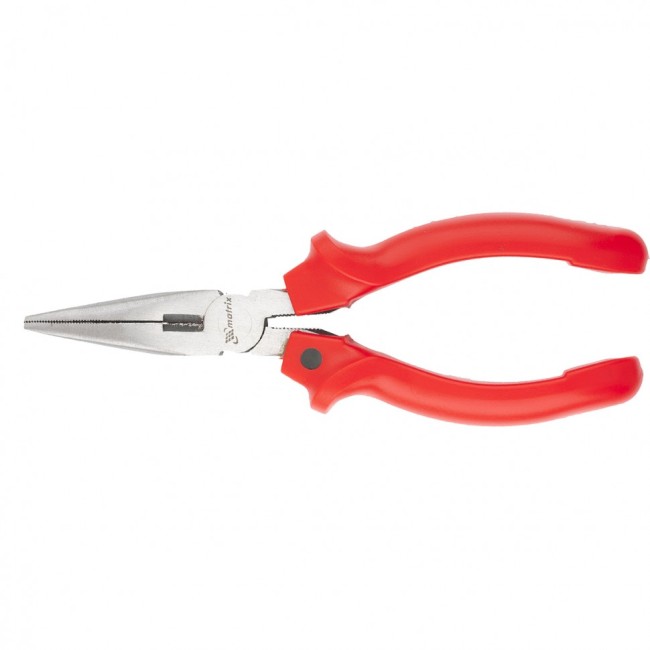 Длинногубцы прямые Standard, 160 мм, шлифованные, пластмассовые рукоятки Matrix Длинногубцы прямые Standard, 160 мм, шлифованные, пластмассовые рукоятки Matrix